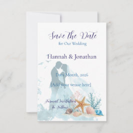 Elegant Coastal Romance Wedding  Save The Date
