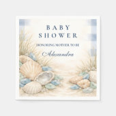 Elegant Coastal Seashell Baby Shower Serviette (Vorderseite)