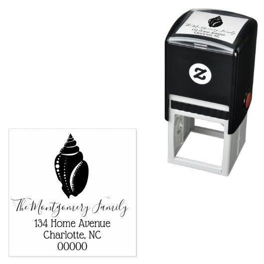 Elegant Coastal Seashell | PERSONALISIERT Permastempel (Beispiel)