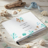 Elegant Coastal Seashell Watercolor Beach Wedding Gästebuch