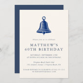Elegant Coastal Ships Bell  Adult Birthday Party  Einladung (Vorne/Hinten)
