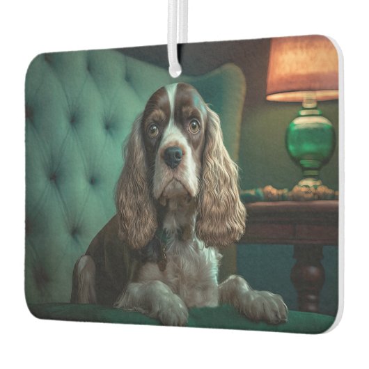 Elegant Cocker Spanel Classic Portrait Design Autolufterfrischer (Links)
