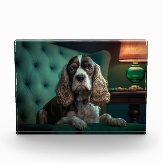 Elegant Cocker Spanel Classic Portrait Design Fotoblock (Vorderseite)