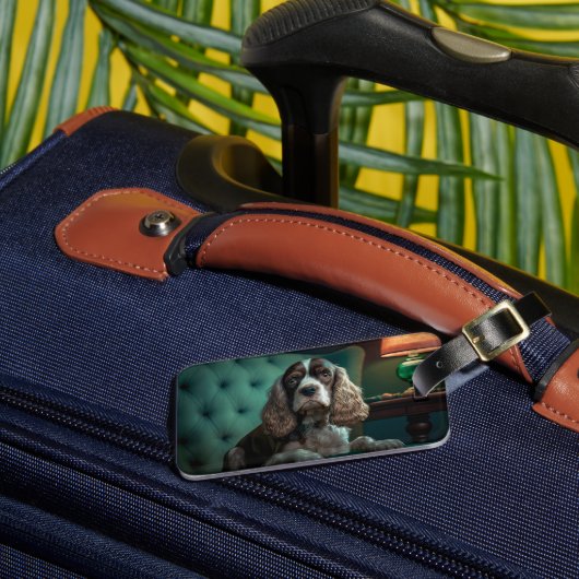 Elegant Cocker Spanel Classic Portrait Design Gepäckanhänger (Vorderseite Insitu 3)