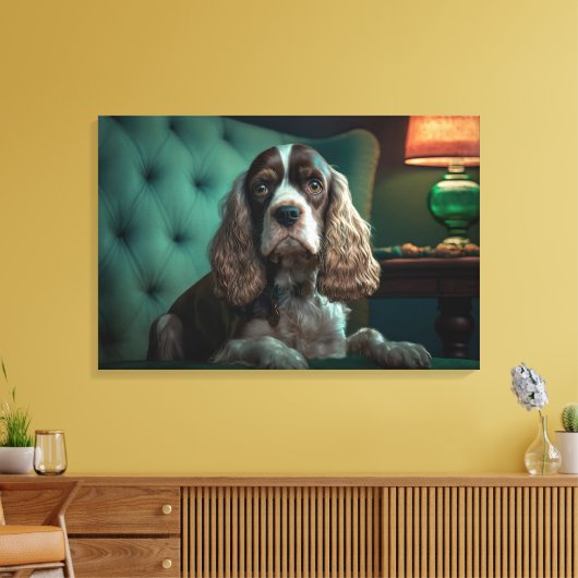 Elegant Cocker Spanel Classic Portrait Design Leinwanddruck (Insitu (Wohnzimmer))
