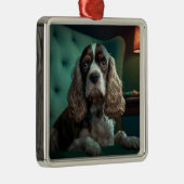 Elegant Cocker Spanel Classic Portrait Design Ornament Aus Metall (Rechts)