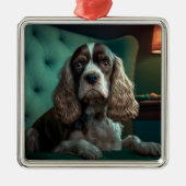 Elegant Cocker Spanel Classic Portrait Design Ornament Aus Metall (Vorne)