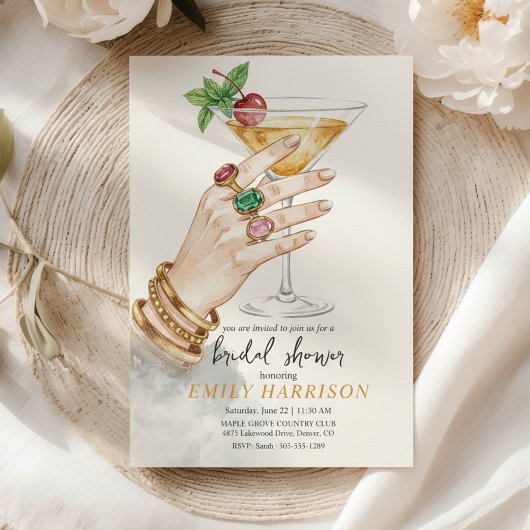 Elegant Cocktail Bridal Shower Invitation Art Einladung