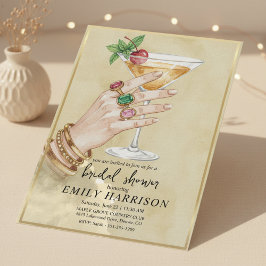 Elegant Cocktail Bridal Shower Invitation Art Einladung