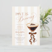 Elegant Coffe Bow Bridal Shower  Einladung (Stehend Vorderseite)