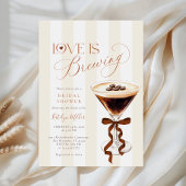 Elegant Coffe Bow Bridal Shower  Einladung