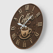 Elegant Coffee Bar Große Wanduhr (Winkel)
