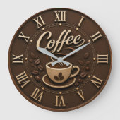 Elegant Coffee Bar Große Wanduhr (Vorderseite)