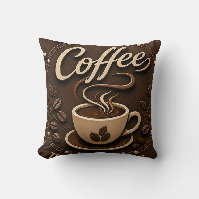 Elegant Coffee Bar Kissen (Vorderseite)