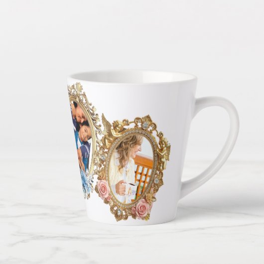 Elegant Coffee Mug with Classic Gold Frame - Desig Milchtasse (Rechts)