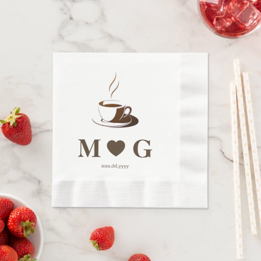 Elegant Coffee Party Wedding Coined Luncheon Serviette (Beispiel)