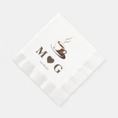 Elegant Coffee Party Wedding Coined Luncheon Serviette (Ecke)