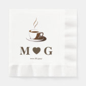 Elegant Coffee Party Wedding Coined Luncheon Serviette (Vorderseite)