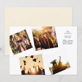 elegant collage 4 photo black white class of 2026 ankündigung