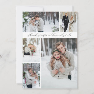 Elegant Collage 5 Foto Neu verheiratet Vielen Dank Karte