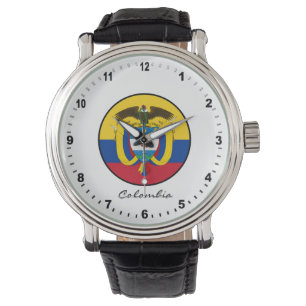 Elegant Colombia Watch & kolumbianische Flagge Armbanduhr