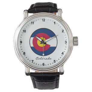 Elegant Colorado Watch & Colorado Flag / USA Armbanduhr