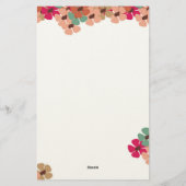 Elegant Colored Floral Greeting Card Briefpapier (Rückseite)