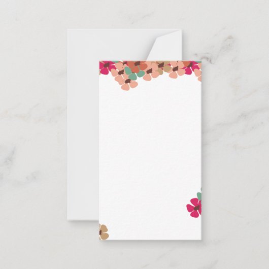 Elegant Colored Floral Greeting Card Mitteilungskarte (Vorderseite)