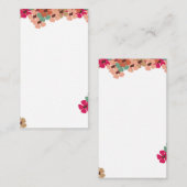 Elegant Colored Floral Greeting Card Mitteilungskarte (Vorne/Hinten)