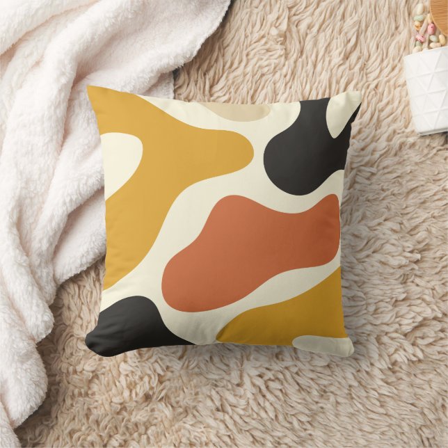 Elegant colorful Abstract yellow Black And White  Kissen (Decke)