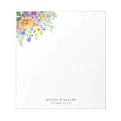 Elegant Colorful Floral Monogram Notizblock (Vorderseite)