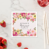 Elegant Colorful Floral Retirement Party Serviette (Beispiel)