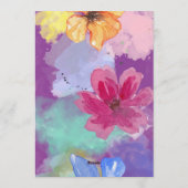 Elegant  Colorful Floral  Wedding  Einladung (Rückseite)