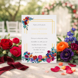 Elegant Colorful Floral Wedding Folieneinladung