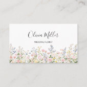 Elegant Colorful Flower Garden Floral QR Code Visitenkarte (Vorderseite)