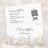 Elegant Colorful Flower Garden Floral QR Code Visitenkarte