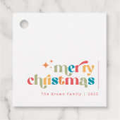 Elegant Colorful Rainbow Christmas Family Name Geschenkanhänger (Vorderseite)