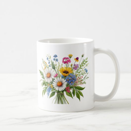 Elegant Colorful Wildflower Bouquet  Kaffeetasse (Rechts)