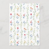 Elegant Colorful Wildflower Meadow Wedding Details Begleitkarte (Rückseite)