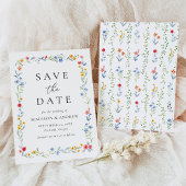 Elegant Colorful Wildflower Meadow Wedding Save The Date