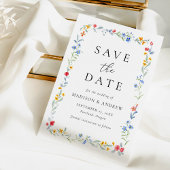 Elegant Colorful Wildflower Meadow Wedding Save The Date