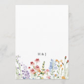 Elegant Colorful Wildflower Wedding Menükarte (Rückseite)