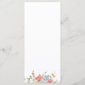 Elegant Colorful Wildflower Wedding Menükarte (Rückseite)