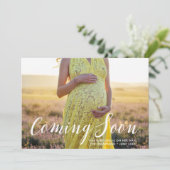 Elegant Coming Bald Foto Schwangerschaft Ankündigu Ankündigung (Stehend Vorderseite)