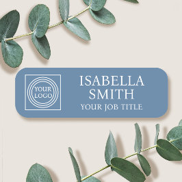 Elegant Company Logo Staff Name Tag Badges Blue Namensschild