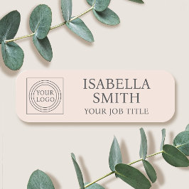 Elegant Company Logo Staff Name Tag Badges Pink Namensschild