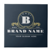 Elegant Company Monogram Vintage Emblem design Fliese (Vorderseite)