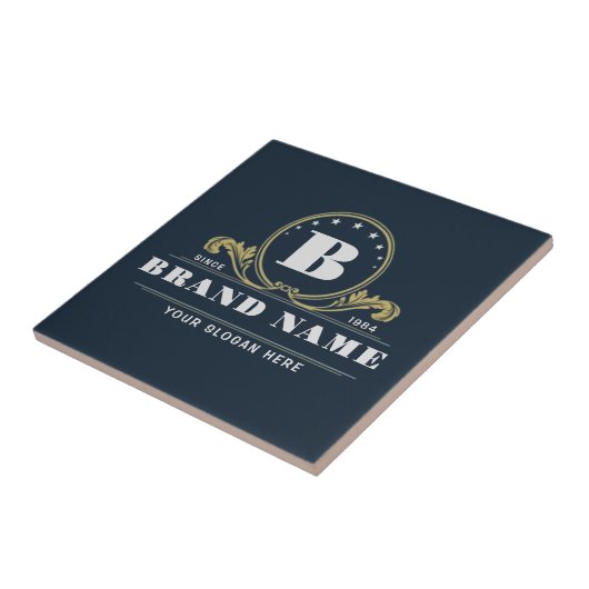 Elegant Company Monogram Vintage Emblem design Fliese (Seite)