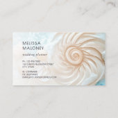 Elegant Conch Coastal Visitenkarte (Rückseite)