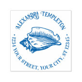 Elegant Conch Shell #2 Beachy Name Address Permastempel (Design)